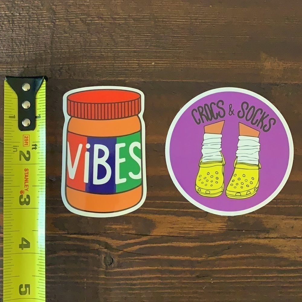 Stickers Set of 2 Laptop Water Bottle VSCO Large - Picture 3 of 3